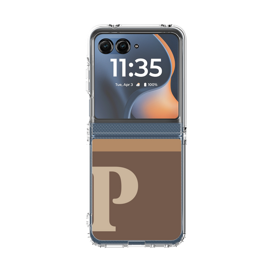 クリアケース［ オリジナル - initial two tone - P brown ］