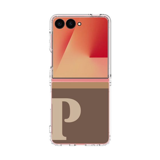 クリアケース［ オリジナル - initial two tone - P brown ］