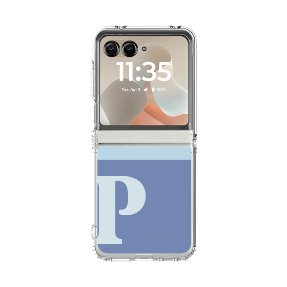 クリアケース［ オリジナル - initial two tone - P blue ］