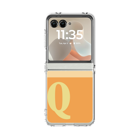 クリアケース［ オリジナル - initial two tone - Q orange ］
