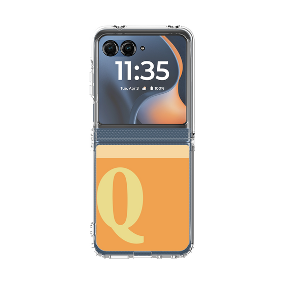 クリアケース［ オリジナル - initial two tone - Q orange ］