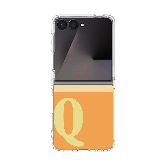 クリアケース［ オリジナル - initial two tone - Q orange ］
