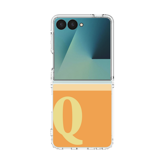 クリアケース［ オリジナル - initial two tone - Q orange ］