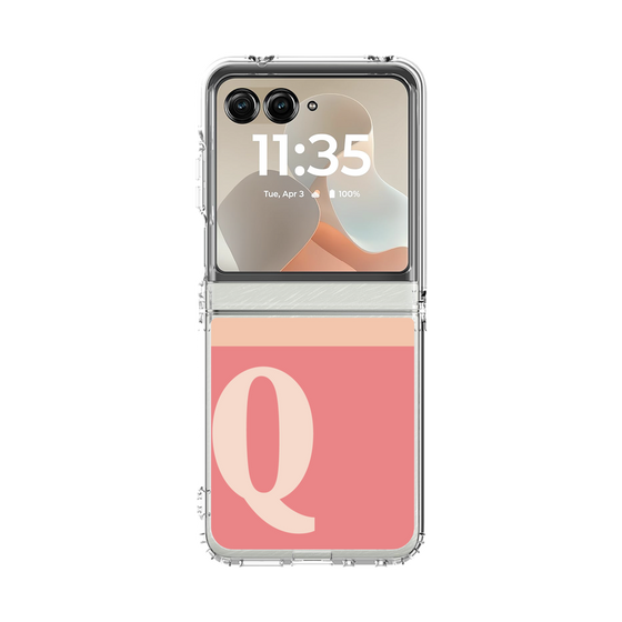クリアケース［ オリジナル - initial two tone - Q pink ］