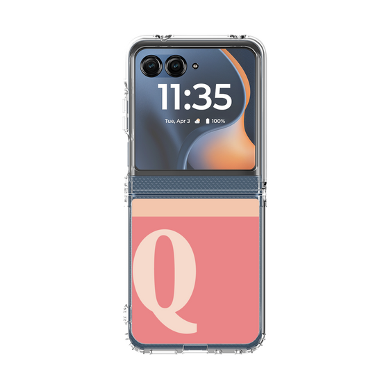 クリアケース［ オリジナル - initial two tone - Q pink ］