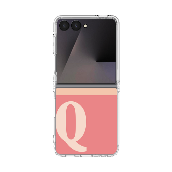 クリアケース［ オリジナル - initial two tone - Q pink ］