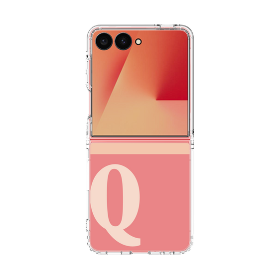 クリアケース［ オリジナル - initial two tone - Q pink ］