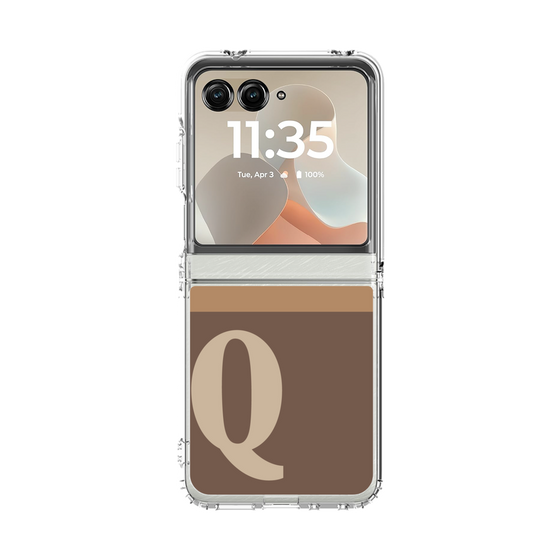 クリアケース［ オリジナル - initial two tone - Q brown ］