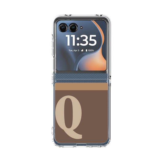 クリアケース［ オリジナル - initial two tone - Q brown ］
