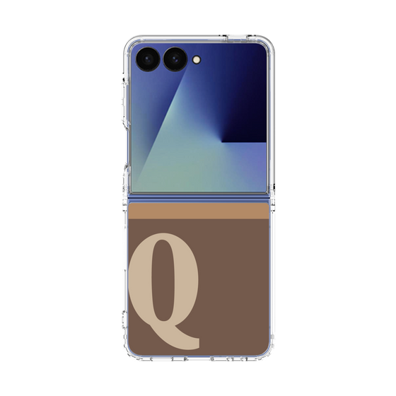 クリアケース［ オリジナル - initial two tone - Q brown ］