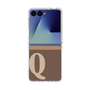 クリアケース［ オリジナル - initial two tone - Q brown ］