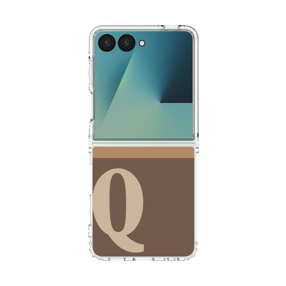 クリアケース［ オリジナル - initial two tone - Q brown ］
