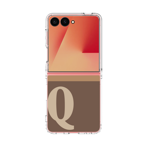 クリアケース［ オリジナル - initial two tone - Q brown ］