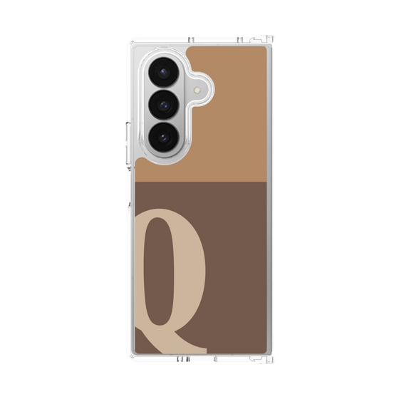 クリアケース［ オリジナル - initial two tone - Q brown ］