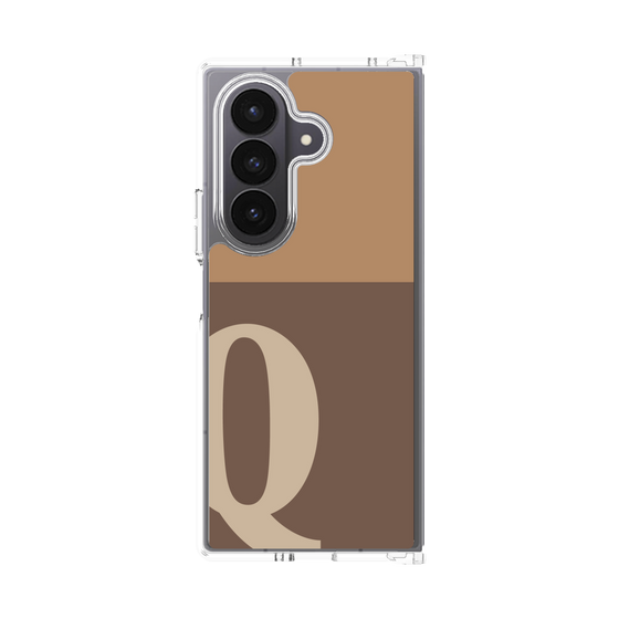 クリアケース［ オリジナル - initial two tone - Q brown ］