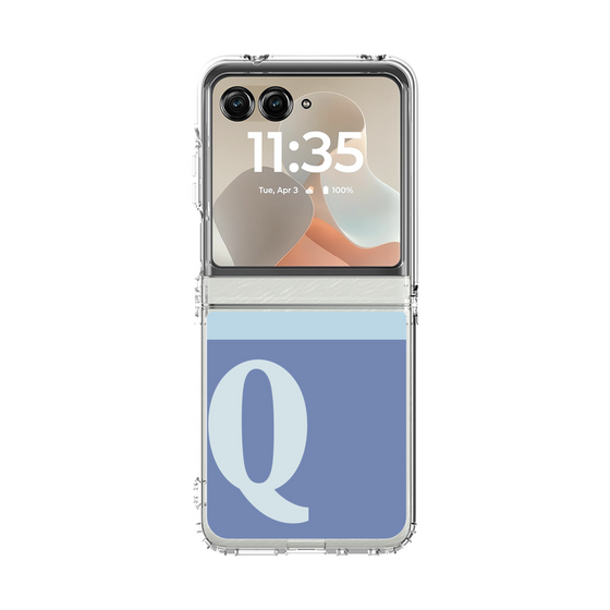 クリアケース［ オリジナル - initial two tone - Q blue ］