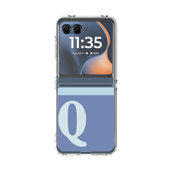 クリアケース［ オリジナル - initial two tone - Q blue ］
