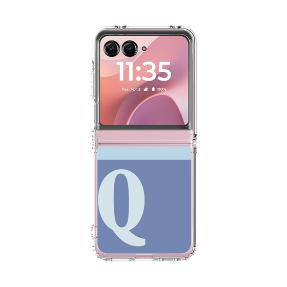クリアケース［ オリジナル - initial two tone - Q blue ］