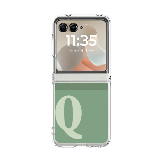 クリアケース［ オリジナル - initial two tone - Q green ］