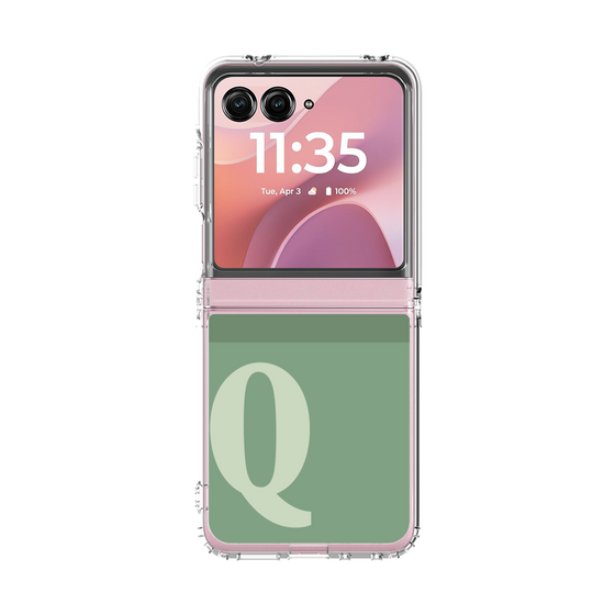 クリアケース［ オリジナル - initial two tone - Q green ］