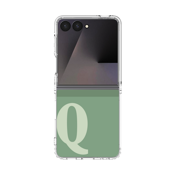 クリアケース［ オリジナル - initial two tone - Q green ］