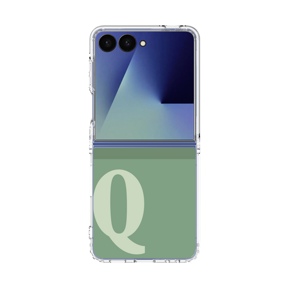 クリアケース［ オリジナル - initial two tone - Q green ］