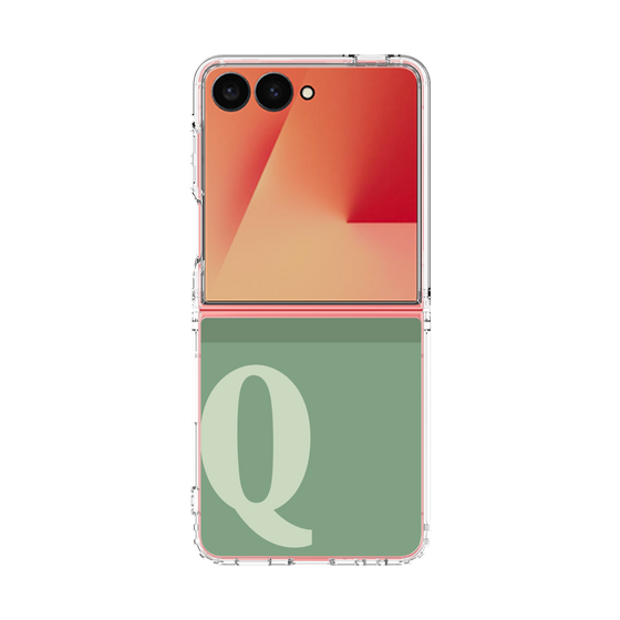 クリアケース［ オリジナル - initial two tone - Q green ］