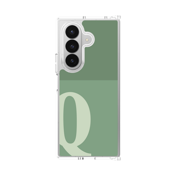 クリアケース［ オリジナル - initial two tone - Q green ］