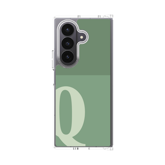クリアケース［ オリジナル - initial two tone - Q green ］