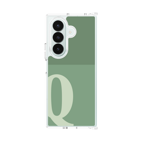 クリアケース［ オリジナル - initial two tone - Q green ］