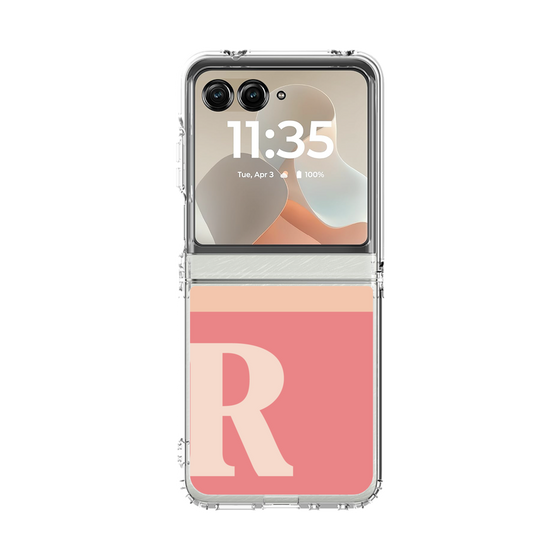 クリアケース［ オリジナル - initial two tone - R pink ］