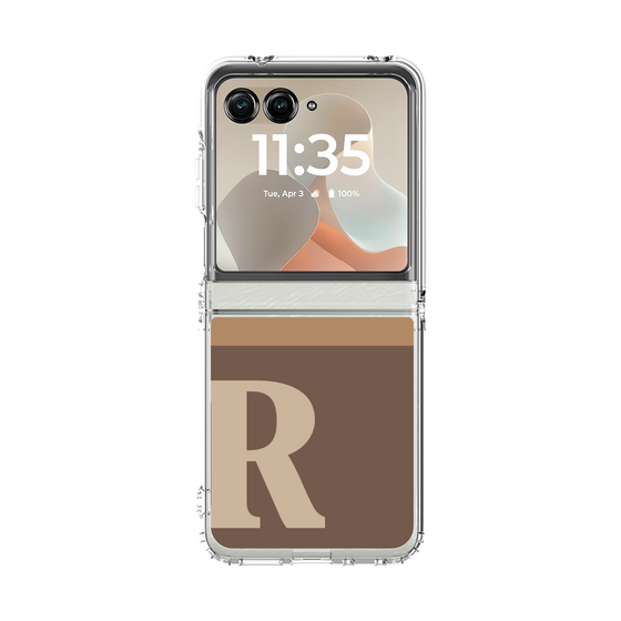 クリアケース［ オリジナル - initial two tone - R brown ］