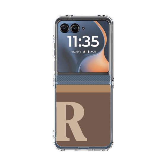 クリアケース［ オリジナル - initial two tone - R brown ］