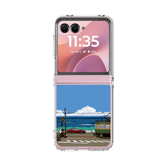 クリアケース［ スタジオアレック 湘南物語 - 江ノ電とフェラーリ328GT ］