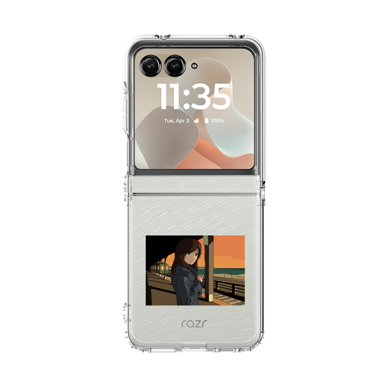 クリアケース［ スタジオアレック 湘南物語 - 駅のホームで夕陽をバックに ］