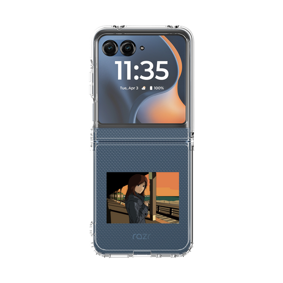 クリアケース［ スタジオアレック 湘南物語 - 駅のホームで夕陽をバックに ］