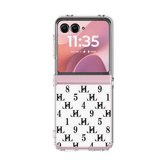 クリアケース［ Chell classy - Monogram - White ］