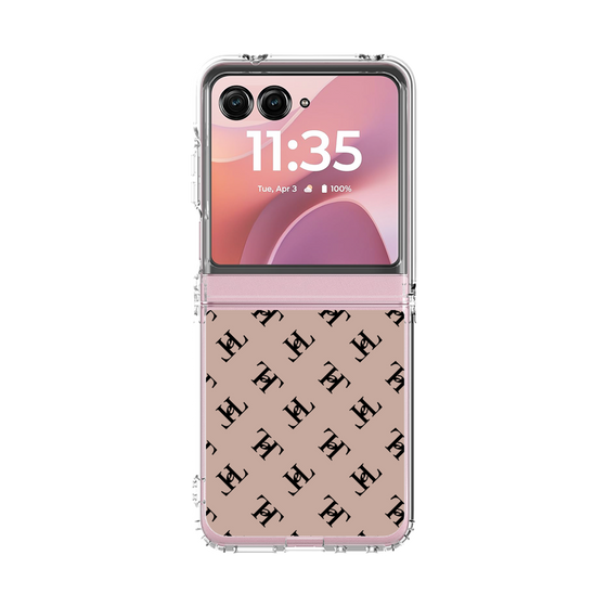 クリアケース［ Chell classy - Logo - Beige ］