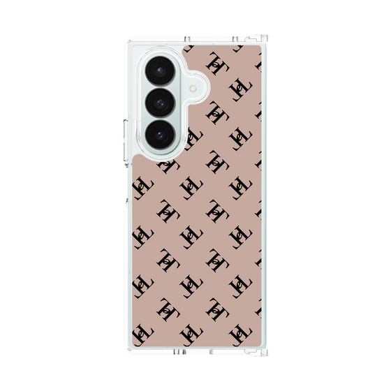クリアケース［ Chell classy - Logo - Beige ］