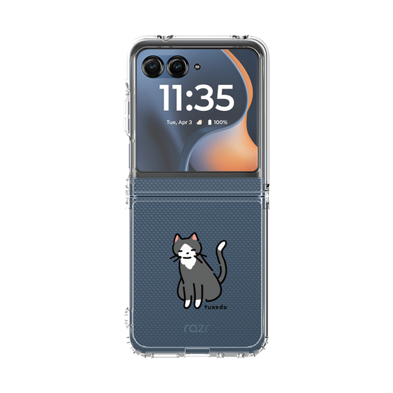 クリアケース［ オリジナル - CASEPLAYネコ - tuxedo ］