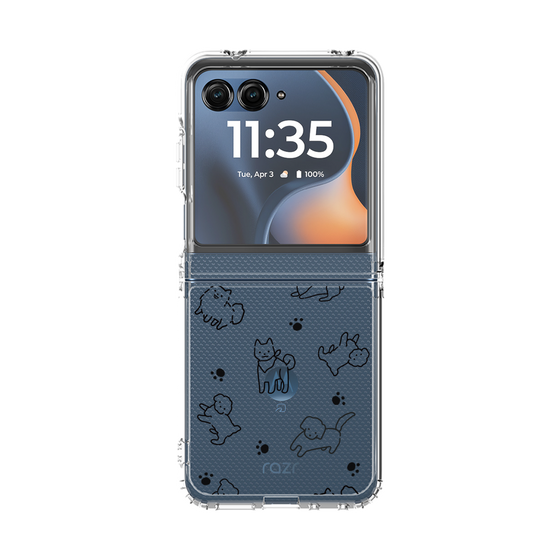 クリアケース［ オリジナル - CASEPLAYイヌ総柄 - black ］