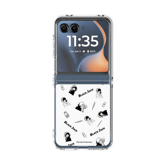 クリアケース［ ブラック・ジャック - 総柄 - ホワイト ］