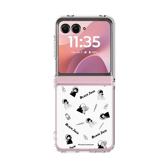 クリアケース［ ブラック・ジャック - 総柄 - ホワイト ］