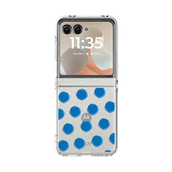 クリアケース［ オリジナル - 推し色水玉 - ブルー ］