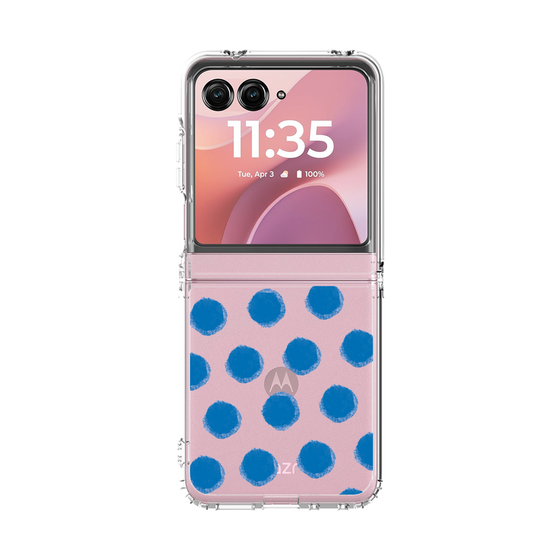 クリアケース［ オリジナル - 推し色水玉 - ブルー ］