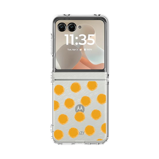 クリアケース［ オリジナル - 推し色水玉 - オレンジ ］