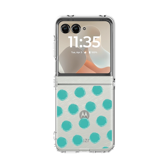 クリアケース［ オリジナル - 推し色水玉 - グリーン ］