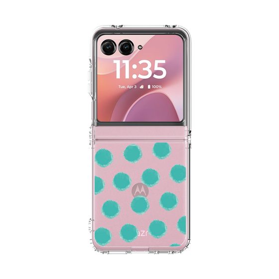 クリアケース［ オリジナル - 推し色水玉 - グリーン ］