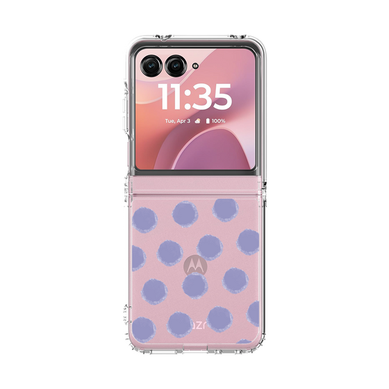 クリアケース［ オリジナル - 推し色水玉 - パープル ］