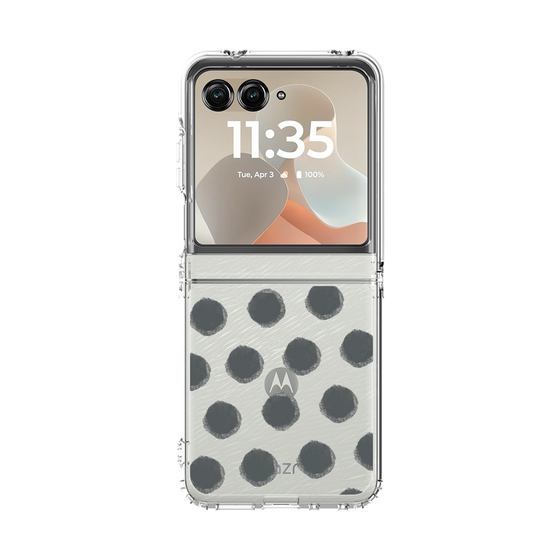 クリアケース［ オリジナル - 推し色水玉 - ブラック ］